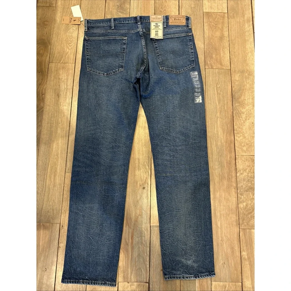 Polo Ralph‎ Lauren The Varick Straight Slim Jeans Men's 46B X 32  Blue Denim